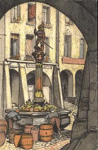 Landesausstellung Bern 1914 Brunnen Kat. Expositions