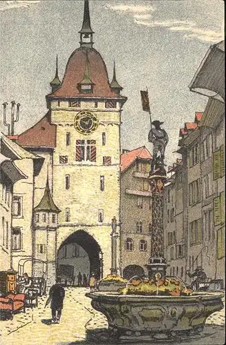 Landesausstellung Bern 1914 Brunnen Kat. Expositions