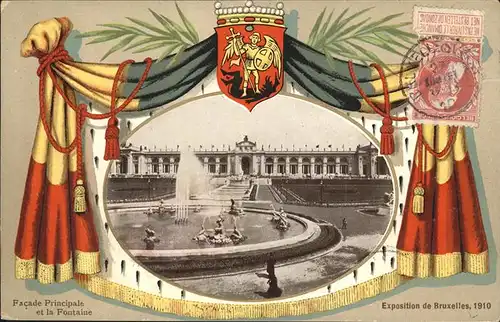 Exposition Bruxelles 1910 Facade Principale Fontaine / Expositions /