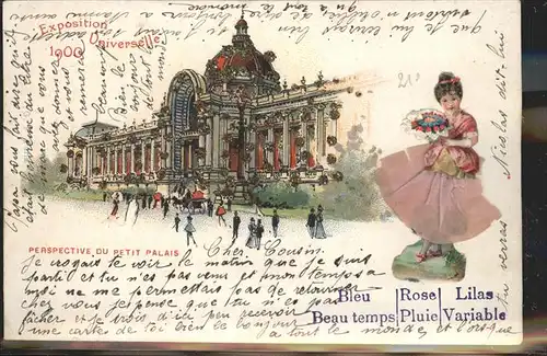 Exposition Universelle Paris 1900 Petit Palais Kutsche Glitzer Applikation Kat. Expositions