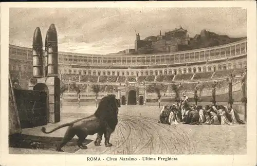 kk10612 Loewe Roma Circo Massimo ultima preghiera Kategorie. Tiere Alte Ansichtskarten