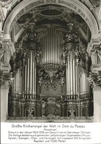 Kirchenorgel Dom Passau Kat. Musik