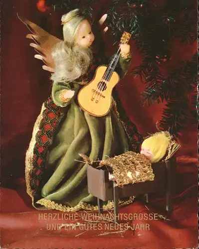 Weihnachten Gitarre Engel Puppen Kat. Greetings