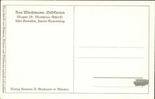 Kuenstlerkarte Matthaeus Schiestl Franken Wiechmann Bildkarten Mappe 34 Kat. Kuenstler