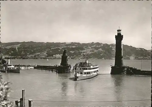 Leuchtturm = Lighthouse Dampfer Lindau Bodensee Kat. Gebaeude