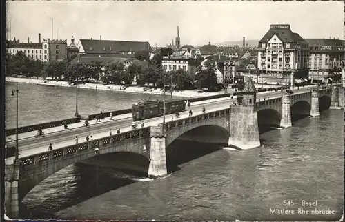 Strassenbahn Basel Mittlere Rheinbruecke Kat. Bahnen