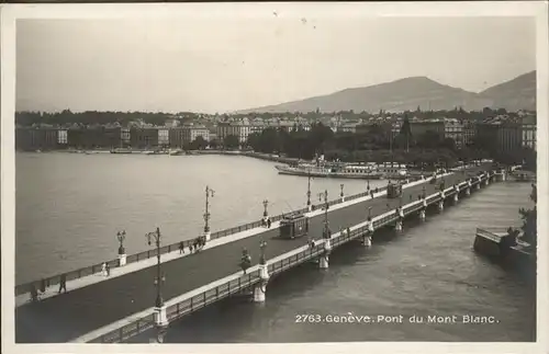 Strassenbahn Geneve Pont Mont Blanc Kat. Bahnen