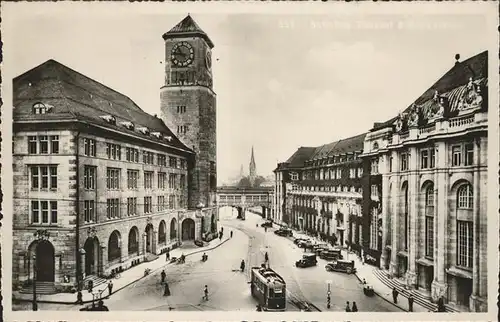 Strassenbahn St Gallen Bahnhof Postgebaeude Kat. Bahnen