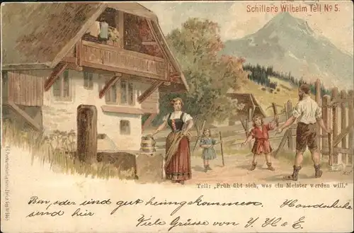 kk11161 Schiller Friedrich Wilhelm Tell No 5  Kategorie. Dichter Alte Ansichtskarten