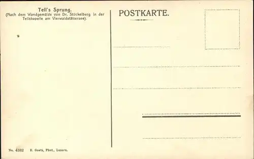 Tell Wilhelm No. 4382 Sprung Dr. Stueckelberg Kat. Persoenlichkeiten