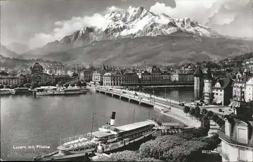 Dampfer Seitenrad Wilhelm Tell Luzern Pilatus Kat. Schiffe