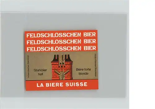 Bier Feldschloesschen Rheinfelden Schweiz Kat. Lebensmittel