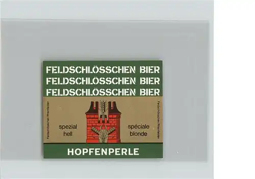 Bier Feldschloesschen Rheinfelden Schweiz Hopfenperle Kat. Lebensmittel