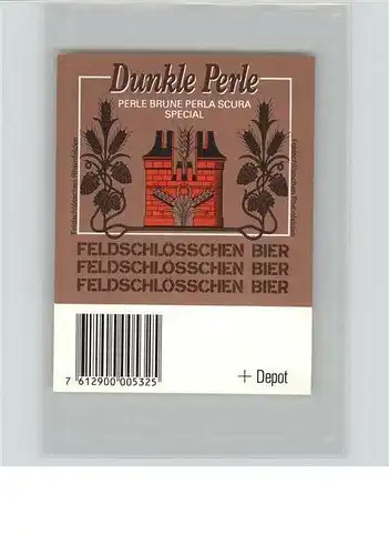 Bier Dunkle Perle Feldschloesschen Rheinfelden Schweiz  Kat. Lebensmittel