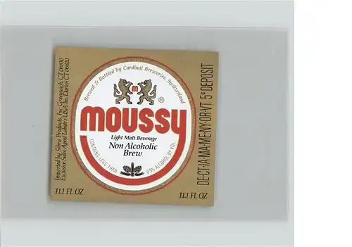 Bier Moussy Schweiz Kat. Lebensmittel