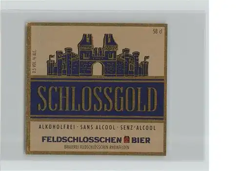 Bier Schlossgold Feldschloesschen Rheinfelden Bier Kat. Lebensmittel