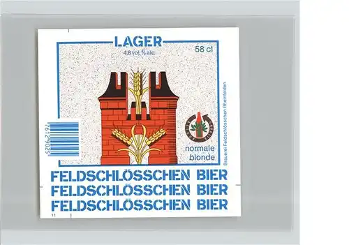 Bier Feldschloesschen Rheinfelden Schweiz Normale Blonde Kat. Lebensmittel