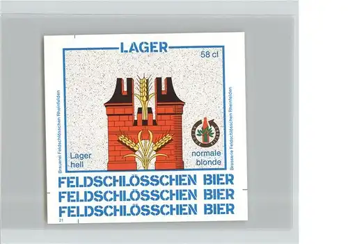 Brauerei Brewery Feldschloesschen Rheinfelden Schweiz Kat. Lebensmittel