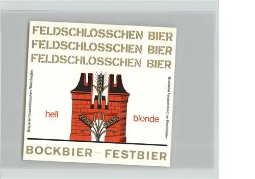 Bier Bockbier Feldschloesschen Rheinfelden Schweiz Kat. Lebensmittel