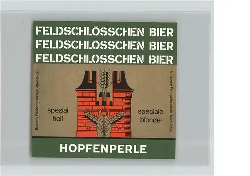 Bier Hopfenperle Feldschloesschen Rheinfelden Schweiz Kat. Lebensmittel