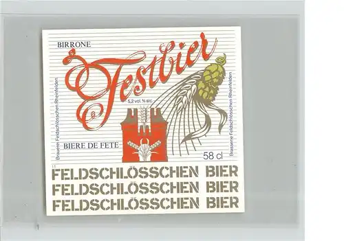 Bier Feldschloesschen Rheinfelden Schweiz Kat. Lebensmittel