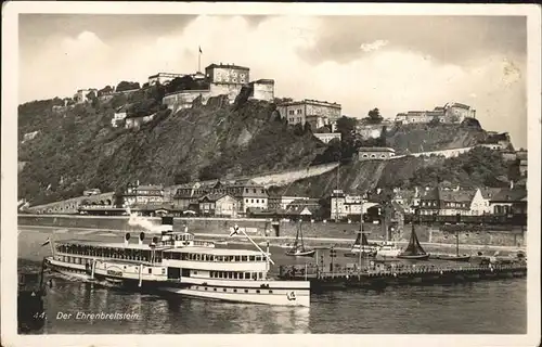 Dampfer Seitenrad Vaterland Ehrenbreitstein Koblenz Kat. Schiffe