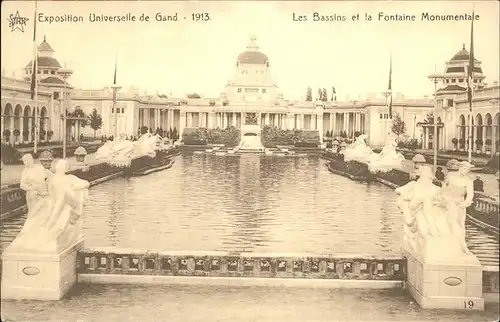 Exposition Universelle Gand 1913 Bassins Fontaine Monumentale Kat. Expositions