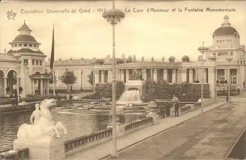 Exposition Universelle Gand 1913 Cour d Honneur Fontaine Monumentale Kat. Expositions