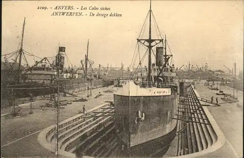 Dampfer Oceanliner Anvers Les Cales seches Kat. Schiffe