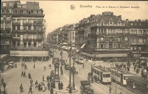 Strassenbahn Bruxelles Place de la Borse Boulevard Anspach Kat. Strassenbahn