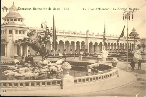 Exposition Universelle Gand 1913 Cour d Honneur Section Anglaise Kat. Expositions