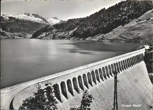 kk17472 Staudamm Pumpspeicherkraftwerk Waegital Stausee Kategorie. Gebaeude Alte Ansichtskarten