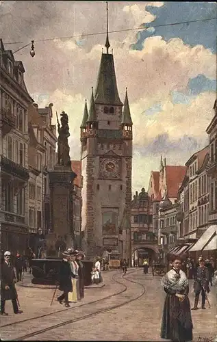 Hoffmann Heinrich Freiburg i. Br. Kaiserstrasse Martinstor Kat. Kuenstlerkarte
