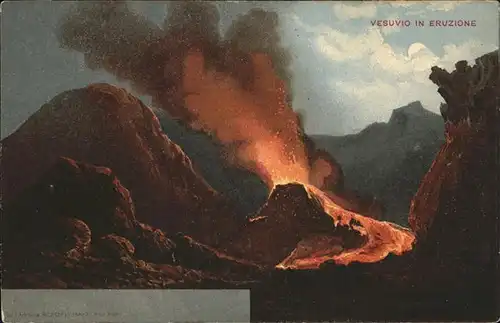 Vulkane Geysire Vulcans Geysers Vesuvio in eruzione Vesuv  Kat. Natur