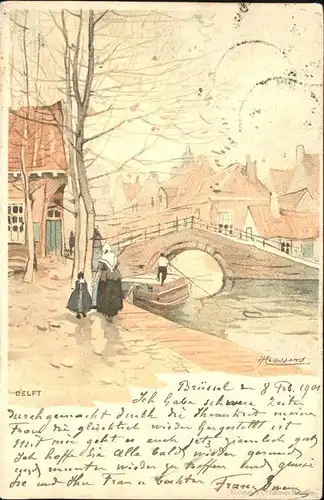 Trachten Holland Delft Litho Kat. Trachten