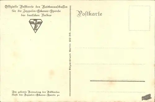 Zeppelin Eckener Spende Otto Amtsberg  Kat. Flug