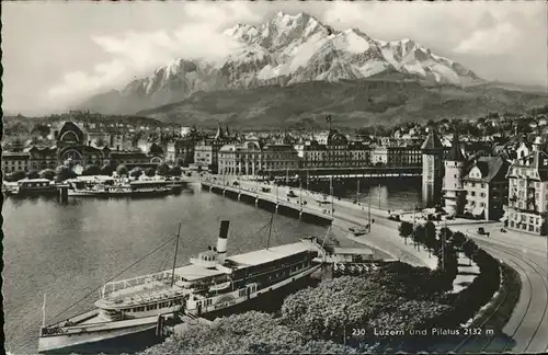 Dampfer Seitenrad Luzern Pilatus Kat. Schiffe