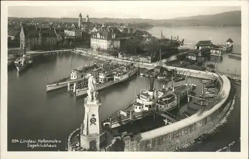 Hafenanlagen Lindau Hafenmole Segelclubhaus Kat. Schiffe