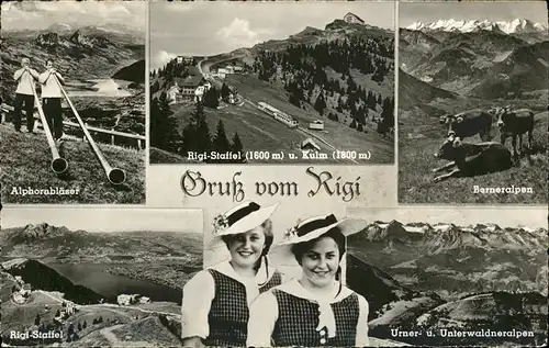 Alphorn Tracht Kuh Rigi Staffel Kat. Musik