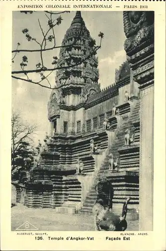 Exposition Coloniale Paris 1931 Temple Angkor Vat Facade Est Kat. Expositions