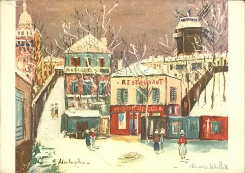 Kuenstlerkarte Nr. 323 Utrillo Motmartre  Kat. Kuenstlerkarte