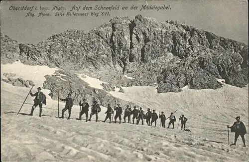 Wandern Oberstdorf Schneefeld Maedelgabel Kat. Berge