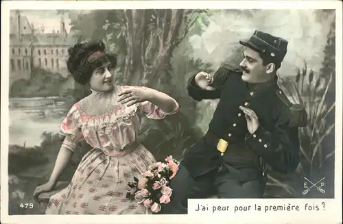 Soldatenpoesie J ai peur pour la premiere fois Kat. Militaria