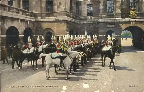 Leibgarde Wache Royal Horse guards Whitehall London / Polizei /
