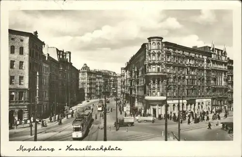 Strassenbahn Magdeburg Hasselbachplatz Kat. Bahnen