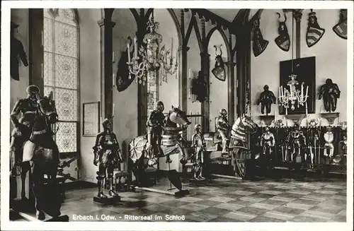 Rittertum Mittelalter Rittersaal Schloss Erbach Odenwald Kat. Militaria