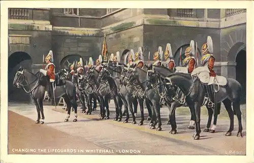 Leibgarde Wache Lifeguards Whitehall London / Polizei /