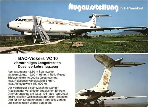 Flugzeuge Zivil BAC Vickers VC 10 Hermeskeil / Flug /