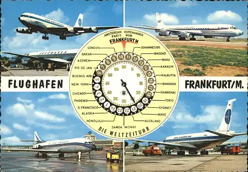 Flugzeuge Zivil Flughafen Frankfurt am Main Weltzeituhr / Flug /