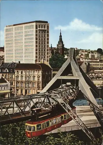 Schwebebahn Wuppertal Elberfeld Glanzstoff Hochhaus  Kat. Bahnen